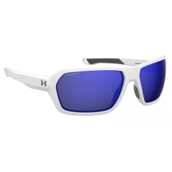 Under Armour UARECON6HTG47 Vyriški akiniai nuo saulės – stačiakampiai apgaubiantys, žali lęšiai, Havana rėmelis