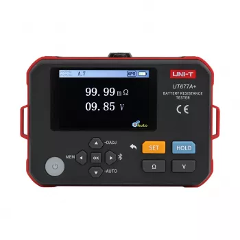 UNI-T UT677A+ baterijų vidinės varžos testeris su 3,5 inch TFT LCD, USB, 1000 grupių atmintimi