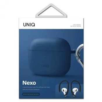 UNIQ Nexo Case for AirPods 3 + Ear Hooks Silicone - Blue