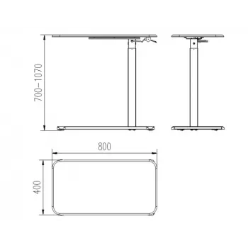 UNIQUE LAPTOP DESK Reguliuojamo aukščio stalas / staliukas juodas