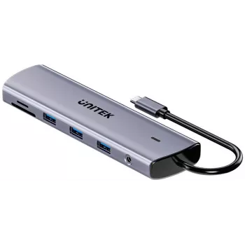 Unitek 4 prievadų USB 3.0 šakotuvas su 30 cm laidu, pilkas
