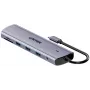 Unitek 4 prievadų USB 3.0 šakotuvas su 30 cm laidu, pilkas