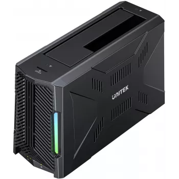 UNITEK Docking Station su 1x M.2 NVMe ir 1x SATA disku, USB-C 10 Gbps, neprisijungus klonavimas, S1234B01-EU