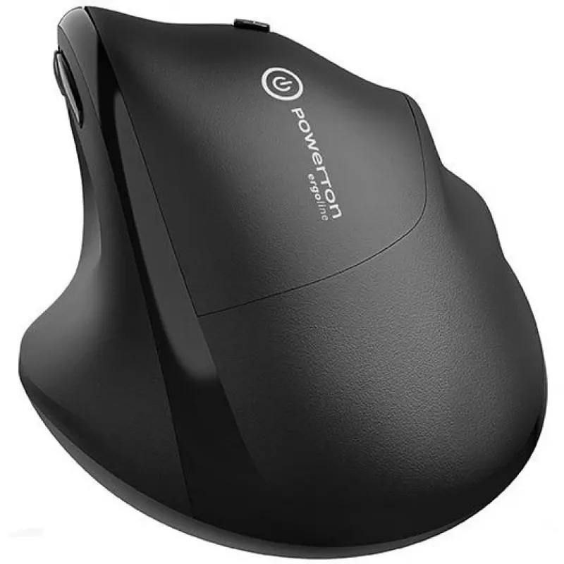 UNITEK Powerton ERGO CLOE belaidė pelė – juoda, 1600 DPI, ergonomiškas dizainas dešinei rankai