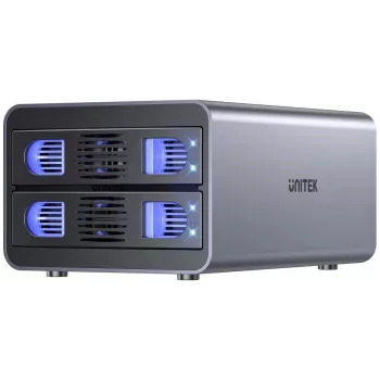 UNITEK RAID korpusas SATA diskams 2,5''/3,5'' 4 režimai 40TB USB C 10Gb/s