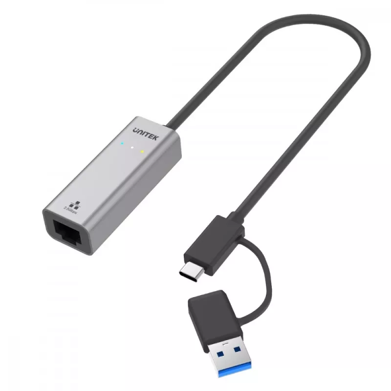 UNITEK USB-A/C 3.1 Gen 1 į RJ45 2.5 Gigabit Ethernet adapteris U1313C
