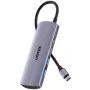UNITEK USB-C Hub 4-in-1 USB-C 10 Gbps, 2x USB-A ir 2x USB-C, Space Grey
