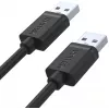 UNITEK Y-C442GBK USB 2.0 Type-A vyriškas į Type-A vyrišką laidas, 1,5 m, juodas