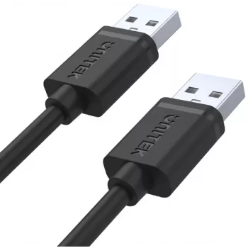 UNITEK Y-C442GBK USB 2.0 Type-A vyriškas į Type-A vyrišką laidas, 1,5 m, juodas