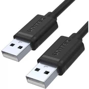 UNITEK Y-C442GBK USB 2.0 Type-A vyriškas į Type-A vyrišką laidas, 1,5 m, juodas