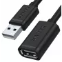 UNITEK Y-C449GBK USB 2.0 ilginamasis laidas, Type-A kištukas į lizdą, 1,5 m, juodas