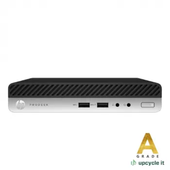 Upcycle IT HP ProDesk 400 G4 DM Desktop Mini PC - Intel Core i5-7500T, 8GB RAM, 256GB SSD, Windows 10 Pro, juoda
