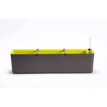 URBALIVE BERBERIS Savaiminio laistymo stačiakampis vazonas 80 x 20 cm, pilkai rudas
