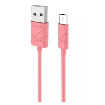 USAMS US-SJ039 U-Gee Pro PVC Universal Micro USB į USB duomenų ir greito 2A įkrovimo laidas 1m raudonas