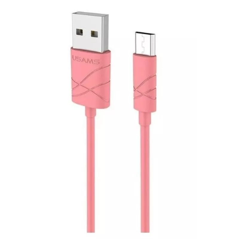 USAMS US-SJ039 U-Gee Pro PVC Universal Micro USB į USB duomenų ir greito 2A įkrovimo laidas 1m raudonas