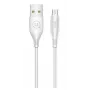 USAMS US-SJ268 U18 Flexi PVC Universal Micro USB to USB Data & Fast 2A Charger Round Plug Cable White