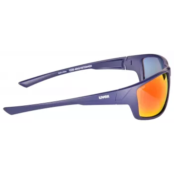UVEX Sportstyle 230 matiniai mėlyni akiniai - veidrodiniai mėlyni lęšiai, nuo rasojimo, UV400