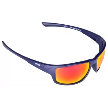 UVEX Sportstyle 230 matiniai mėlyni akiniai - veidrodiniai mėlyni lęšiai, nuo rasojimo, UV400