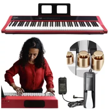 V-TONE BL-190 88 klavišų nešiojamas skaitmeninis pianinas su svertiniu plaktukiniu mechanizmu, juodas