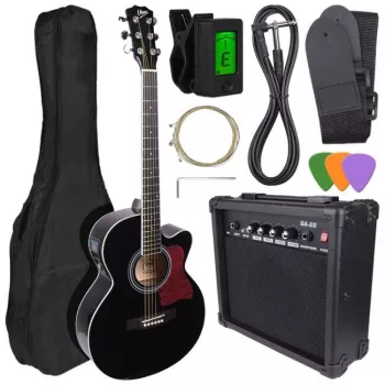 V-TONE EAG SET BK Elektroakustinė gitara + stiprintuvo rinkinys, juoda