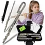 V-TONE SCF 16 skersinė fleita su lenktu galvūgaliu, C klavišas, sidabruota nikelio sidabro, uždaros skylės, Split E mechanizmas, pradedančiųjų mokinio fleita su dėklu ir aksesuarais