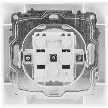 VCX WESA LC 13 Vienvietis kištukinis lizdas su įžeminimu, E tipas, 16A 250V, baltas