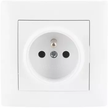 VCX WESA LC 13 Vienvietis kištukinis lizdas su įžeminimu, E tipas, 16A 250V, baltas