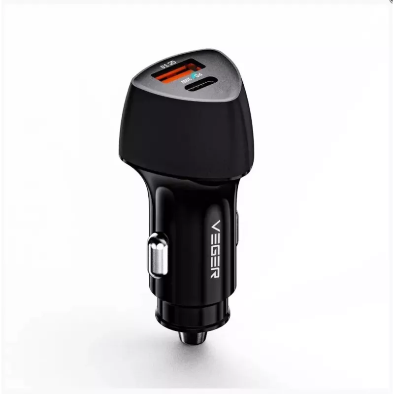Veger CC50 Rigorous PD38W (1A1C) automobilinis įkroviklis juodas