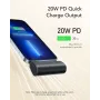 VEGER PlugOn Power Bank 5000 mAh 20W PD QC3.0 su įmontuota Lightning jungtimi, juoda