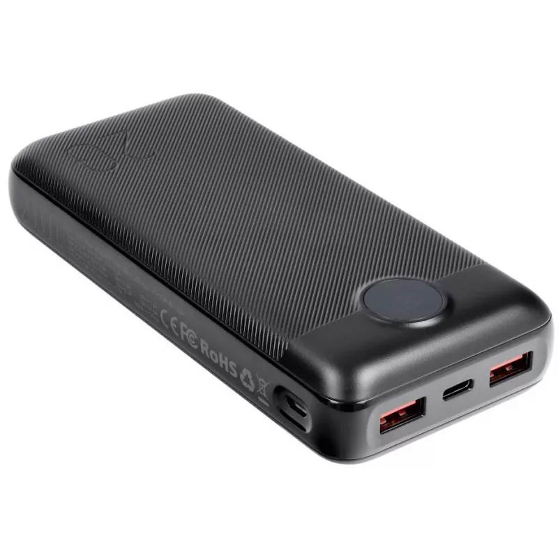 VEGER išorinė baterija 20000 mAh 20W PD QC 3.0 2x USB-A USB-C juoda