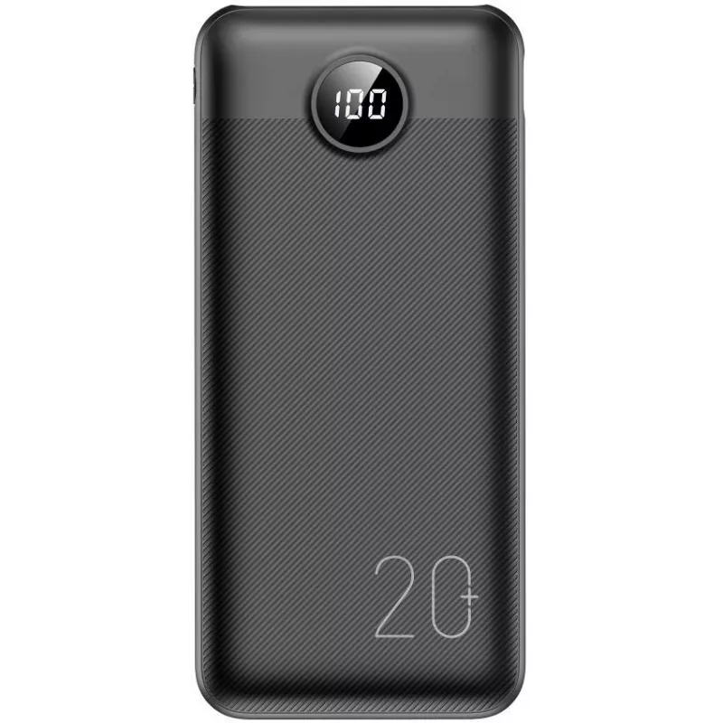 VEGER išorinė baterija 20000 mAh 20W PD QC 3.0 2x USB-A USB-C juoda