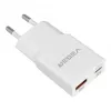 VEGER USB-A + USB-C QC PD 30W sieninis įkroviklis 30W1A1C baltas