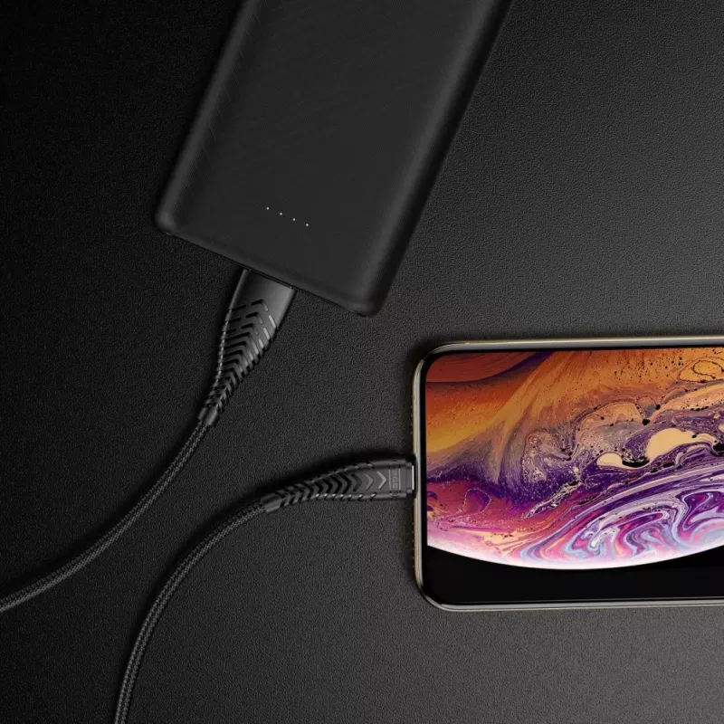 Veger V105 USB-A į Lightning laidas 1,2 m juodas 2,4A įkrovimui ir sinchronizavimui