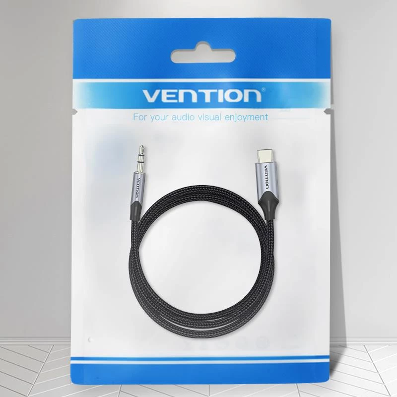 VENTION BGKHF USB-C į 3,5 mm garso adapterio kabelis 1 m juodas