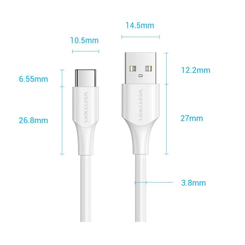 VENTION CTHWH USB-C į USB 2.0 laidas 2m baltas