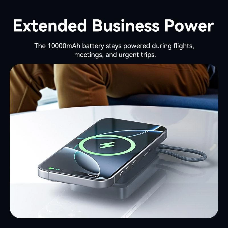 VENTION FKHH0 belaidis power bank 10000mAh 35W PD/QC pilka