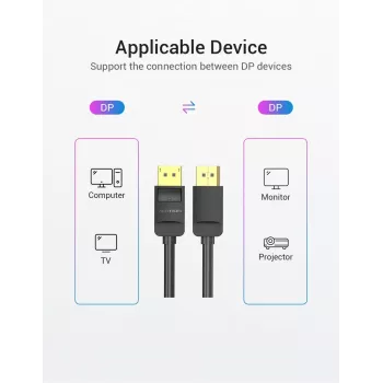 VENTION HACBF DisplayPort kabelis 1m juodas