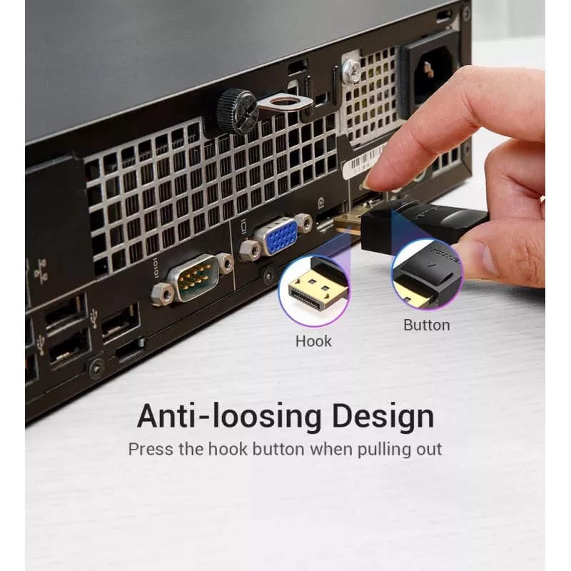 VENTION HACBG DisplayPort laidas 1,5 m juodas