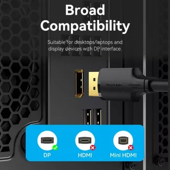 VENTION HAKBF DisplayPort į DisplayPort laidas 1m juodas