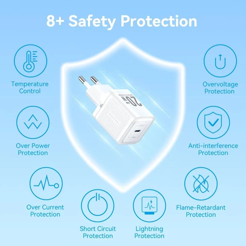 VENTION TZ-FEPW0-EU-01 20W USB-C sieninis įkroviklis mobiliesiems