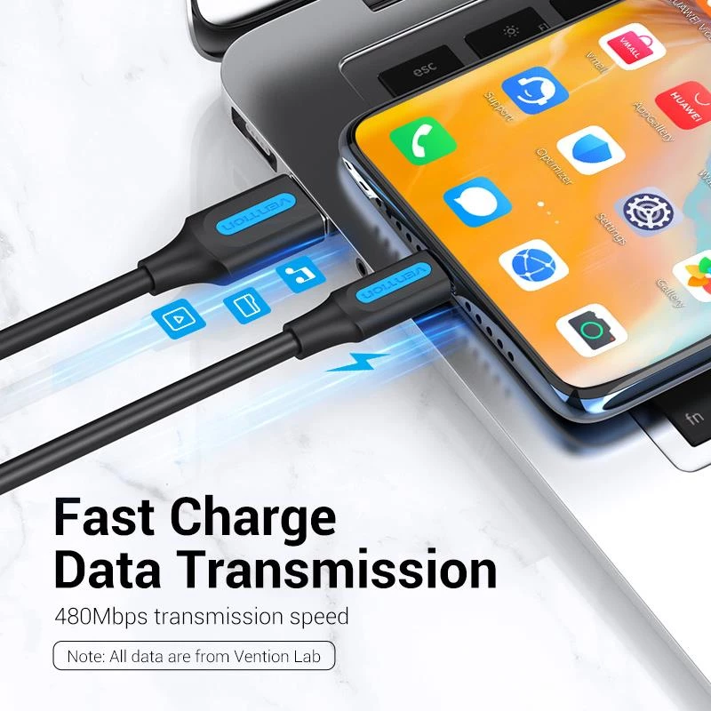 VENTION USB-C į USB 2.0 laidas 0,25m juodas COKBC