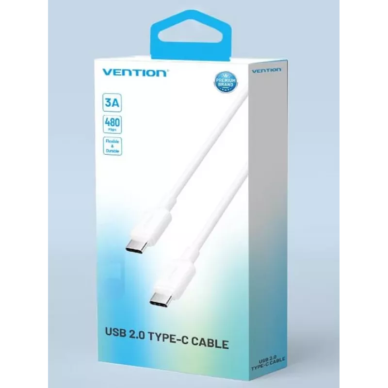 VENTION USB-C į USB-C laidas 1m baltas TRCWF