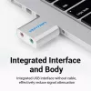 VENTION VAB-S13 USB 2.0 garso plokštė su 2 prievadų šakotuvu