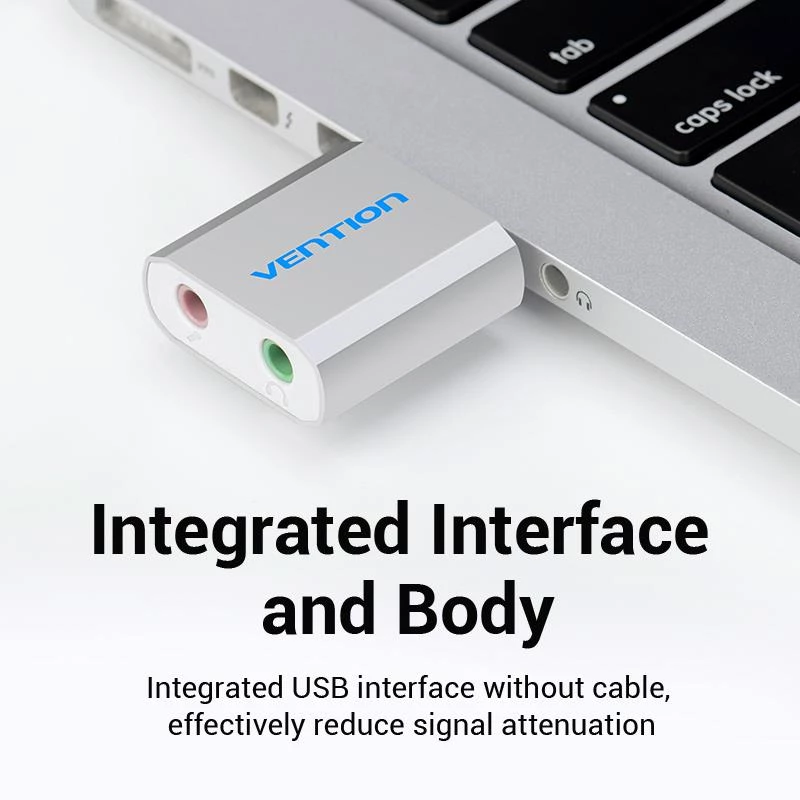 VENTION VAB-S13 USB 2.0 garso plokštė su 2 prievadų šakotuvu