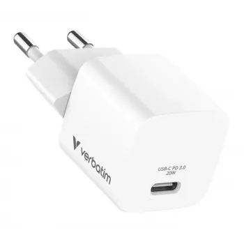 Verbatim Essentials 20W USB-C Power Delivery sieninis įkroviklis, juodas