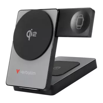 Verbatim Sulankstoma 3-in-1 Magnetinė Belaidė Power Bank 5000 mAh Power Delivery 3.0 Juoda