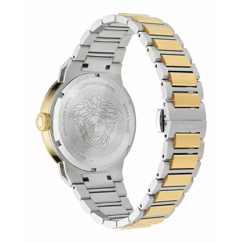 VERSACE MAN VE7E00423 43mm Swiss Quartz Chronograph Stainless Steel Watch Blue Dial