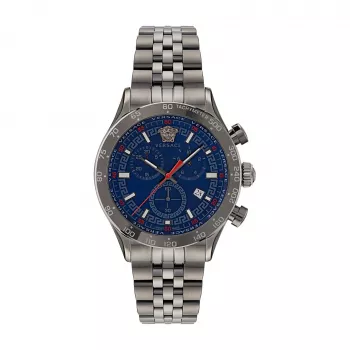 Versace vyriškas laikrodis VE2U00722 44mm Swiss Quartz GMT nerūdijantis plienas