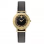 Versace V-Circle Women's Watch VE3D00322 36mm Swiss Quartz Stainless Steel Black Dial Leather Strap