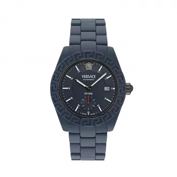 Versace V-Extreme Pro vyriškas Šveicariškas kvarcinis laikrodis VE7K00223 43mm nerūdijantis plienas juodas ciferblatas sidabrinė apyrankė